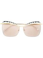 Alexander Mcqueen Eyewear Squared Cat Eye Sunglasses - Metallic