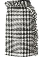 Simone Rocha Asymmetric Frilled Skirt, Women's, Size: 10, Black, Cotton/acrylic/polyamide/wool