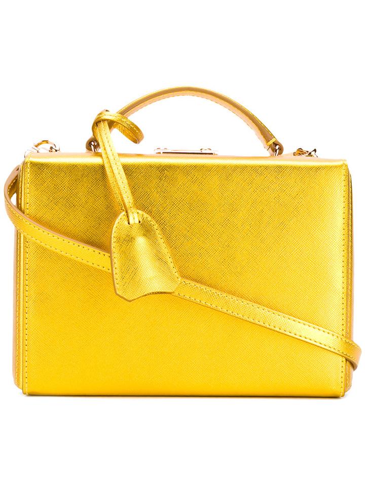 Metallic Box Tote - Women - Calf Leather/leather - One Size, Yellow/orange, Calf Leather/leather, Mark Cross
