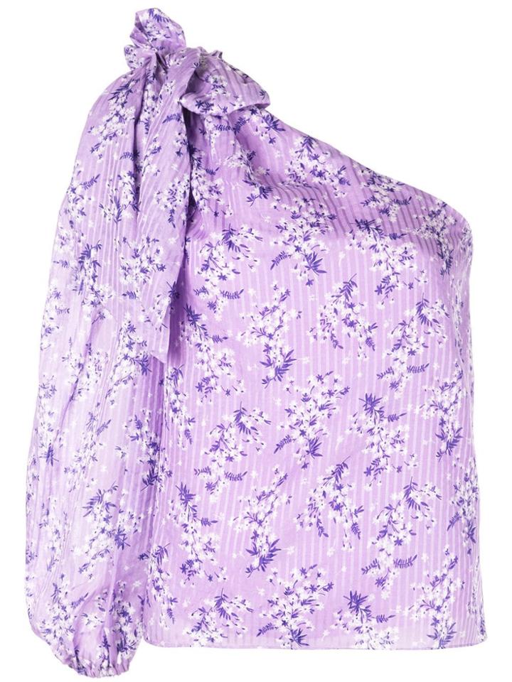 Ulla Johnson One Sleeve Floral Blouse - Purple
