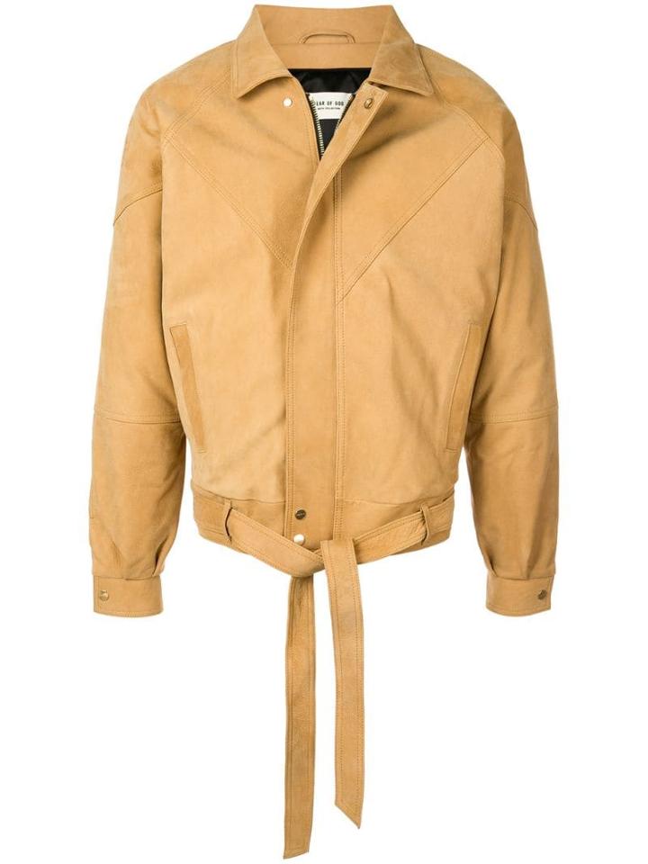 Fear Of God Nubuck Leather Jacket - Neutrals