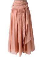 Forte Forte Tie Waist Maxi Skirt, Women's, Size: Ii, Pink/purple, Silk/cotton