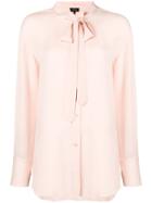 Theory Long-sleeve Fitted Blouse - Pink & Purple