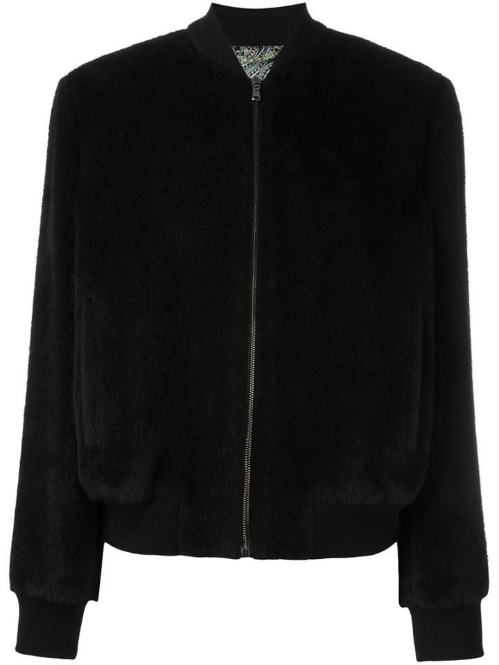 Etro Classic Bomber Jacket, Women's, Size: 44, Black, Cotton/viscose/wool/alpaca