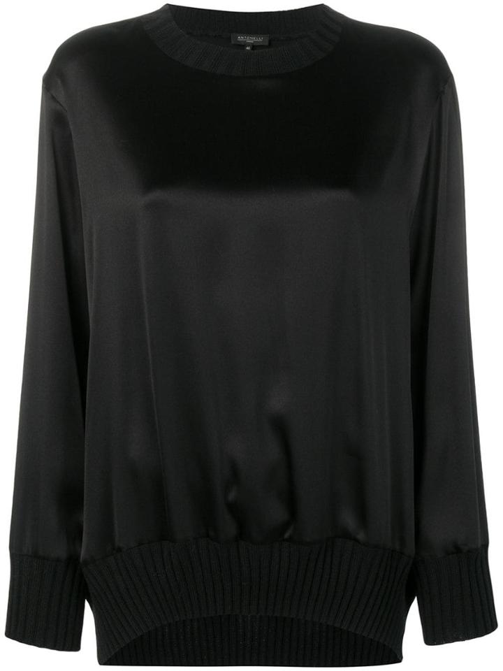 Antonelli Ribbed Hem Sweatshirt - Black