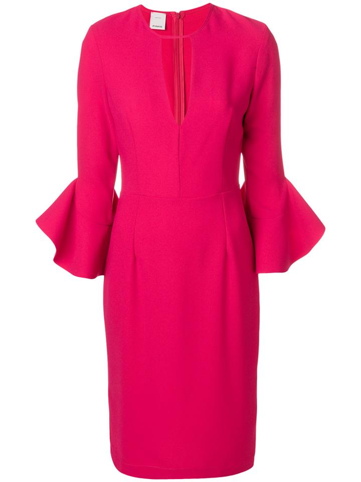 Pinko Trumpet Sleeve Dress - Red