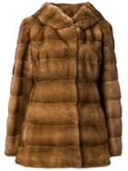 Liska Valencia Short Fur Coat - Brown