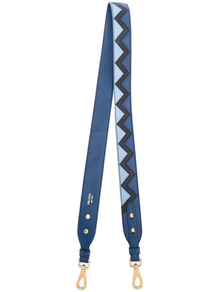 Prada Zig-zag Patterned Bag Strap - Blue