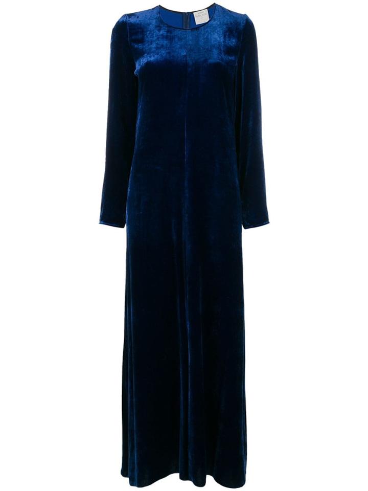 Forte Forte Long-sleeve Flared Maxi Dress - Blue