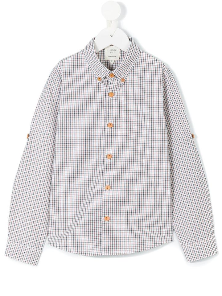Carrèment Beau - Checked Button Down Shirt - Kids - Cotton - 2 Yrs, Brown