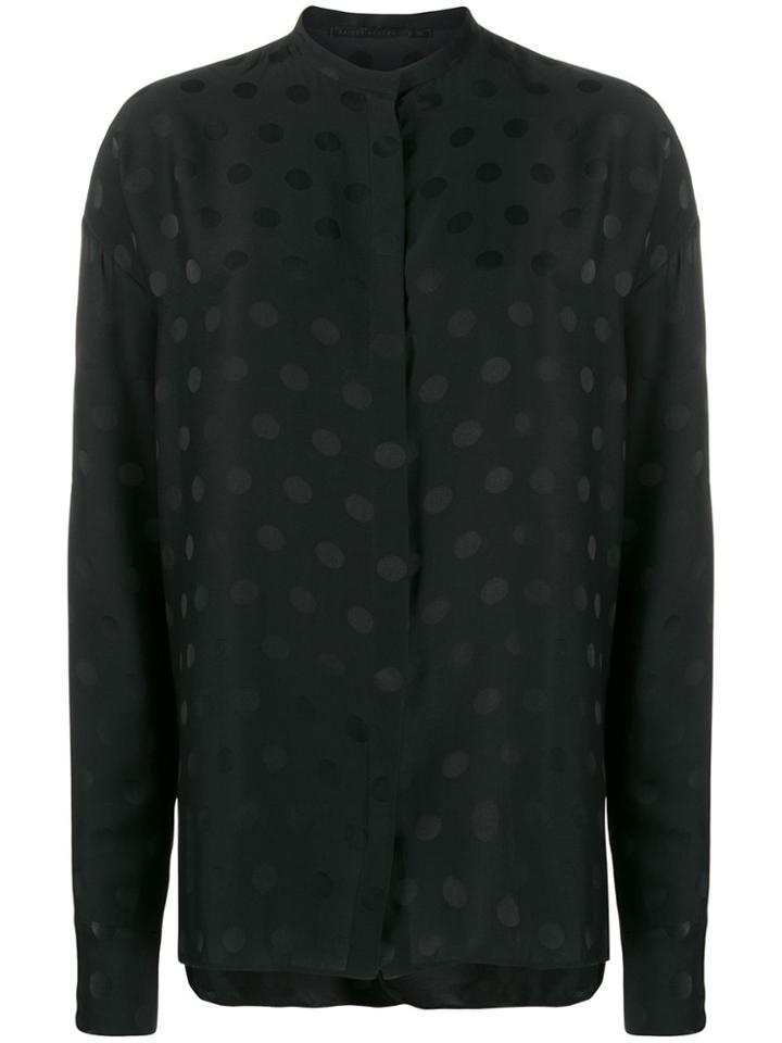 Haider Ackermann Mandarin Collar Polka Dot Shirt - Black