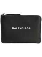 Balenciaga Logo Clutch Bag - Black