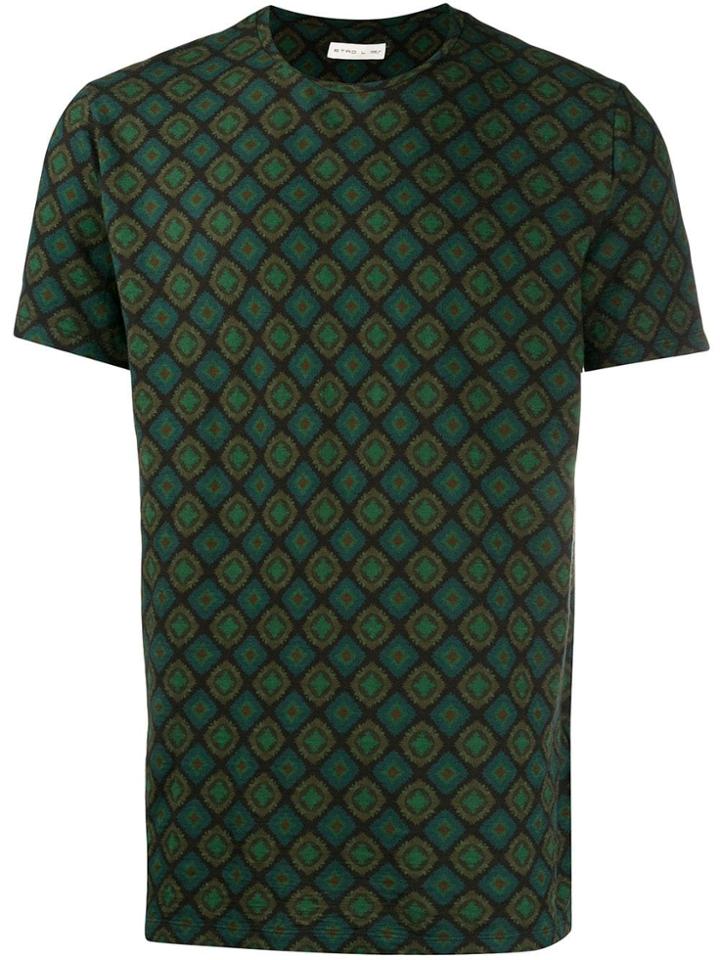 Etro Tile Print T-shirt - Green