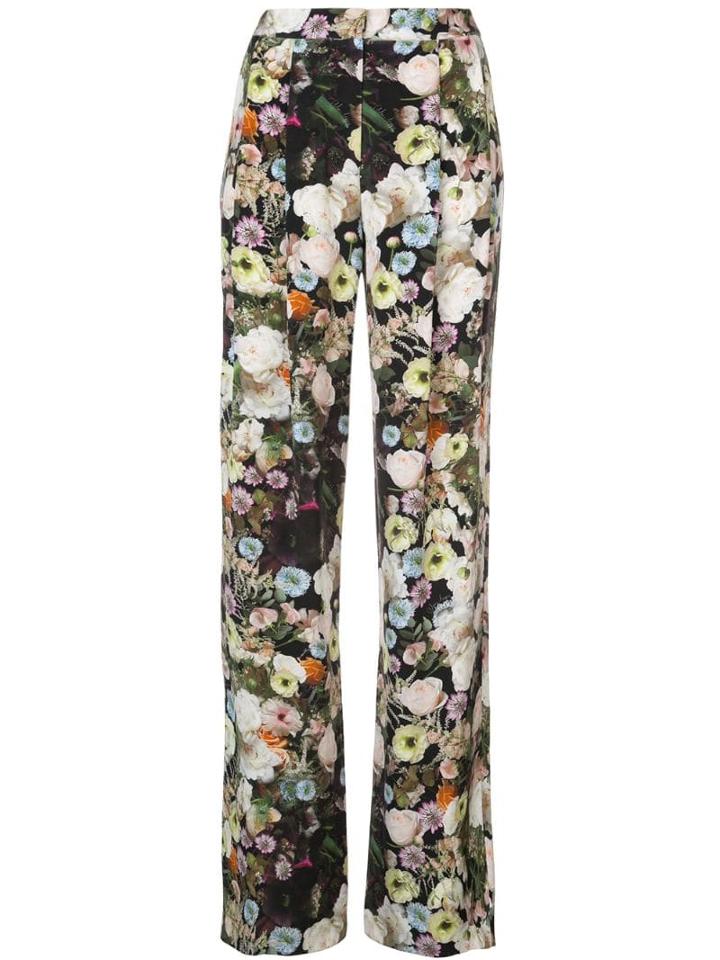Adam Lippes Floral High-waist Trousers - Black