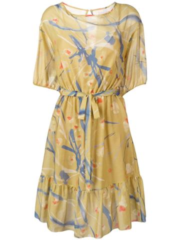 Kristina Ti Floral Print Flared Dress - Yellow