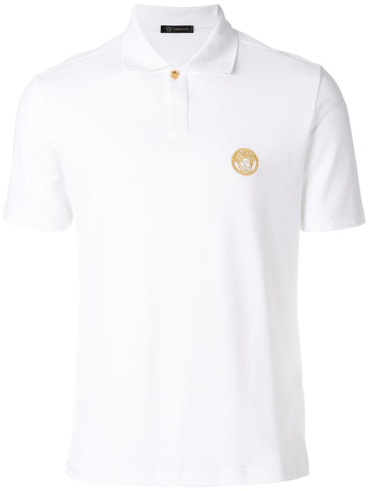 Versace - Embroidered Medusa T-shirt - Men - Cotton/spandex/elastane - L, White, Cotton/spandex/elastane
