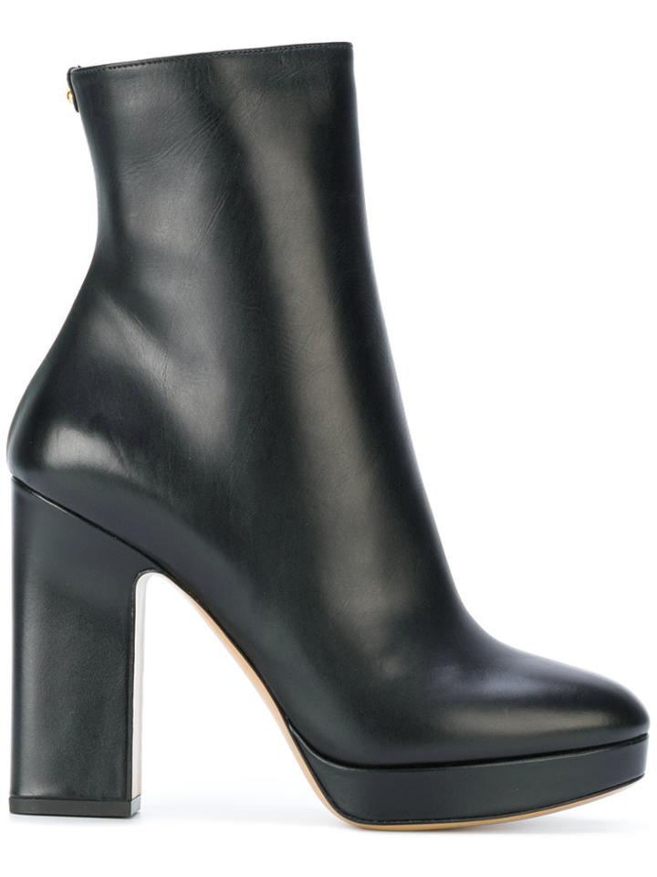 Salvatore Ferragamo Platform Booties - Black