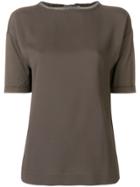 Fabiana Filippi Chain Trim T-shirt - Brown