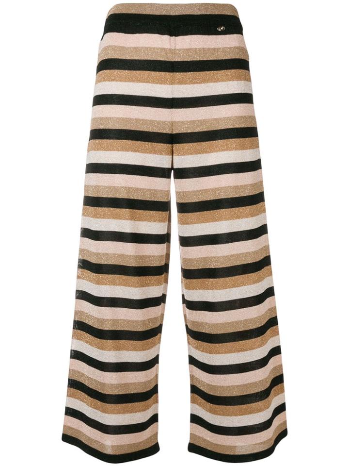 Elisabetta Franchi Striped Wide-leg Trousers - Black