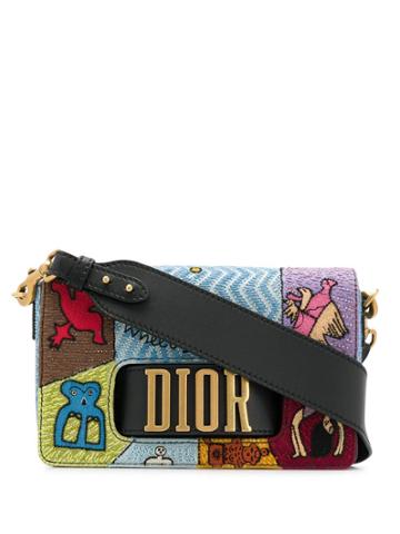 Christian Dior Pre-owned Bead Embroidered Patchwork Shoulder Bag -