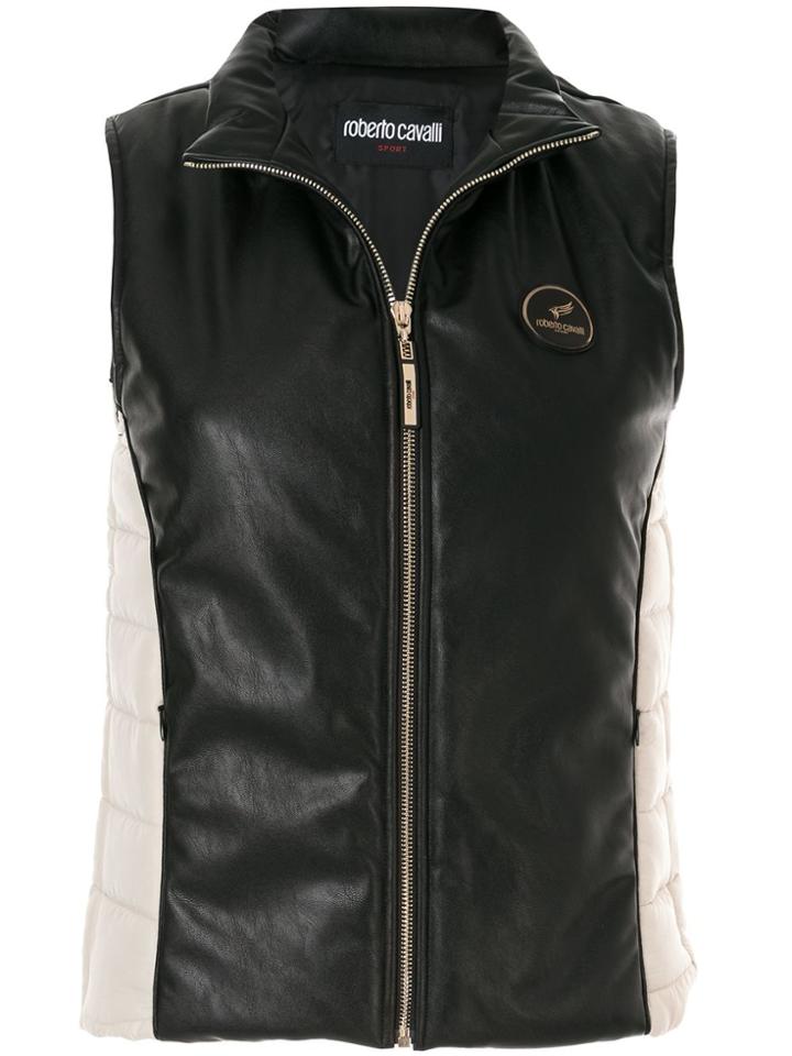 Roberto Cavalli Panelled Padded Gilet - Black