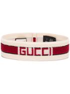 Gucci Elastic Logo Stripe Headband - White