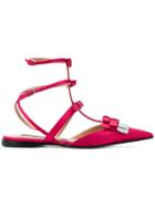 Sergio Rossi Bow Detail Ballerinas - Pink & Purple