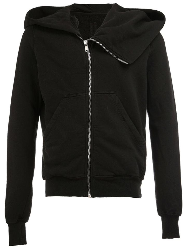 Rick Owens Drkshdw Zip Up Asymmetric Hoodie - Black