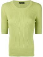 Roberto Collina - Fitted Ribbed T-shirt - Women - Cotton - S, Green, Cotton