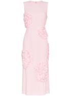 Simone Rocha Sleeveless Rose Embellished Dress - Pink
