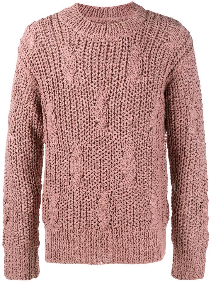 Maison Margiela Fisherman Knit Jumper, Men's, Size: Small, Pink/purple, Silk