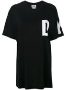 Donna Karan Logo Embossed T-shirt - Black