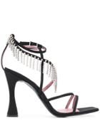 Les Petits Joueurs Rhinestone Fringe Sandals - Black