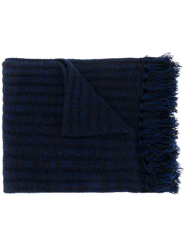 Mp Massimo Piombo Fringed Scarf - Blue
