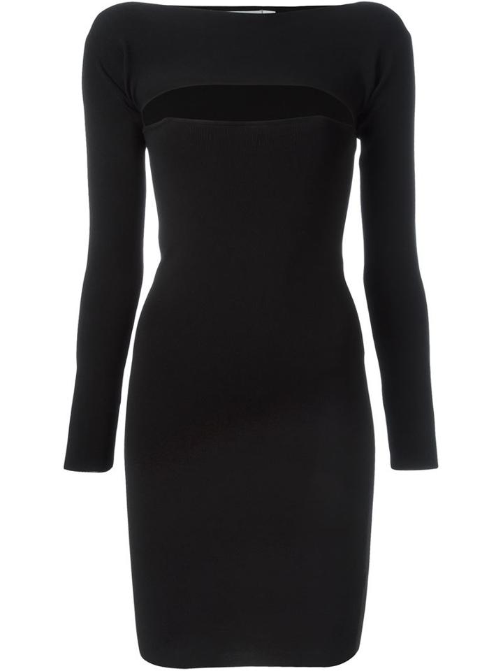 T By Alexander Wang Cut-out Ribbed Dress, Women's, Size: Medium, Black, Nylon/spandex/elastane/viscose