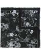 Alexander Mcqueen Roses & Bones Scarf - Black