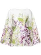 Iro Lace Detail Frill Blouse - Pink & Purple
