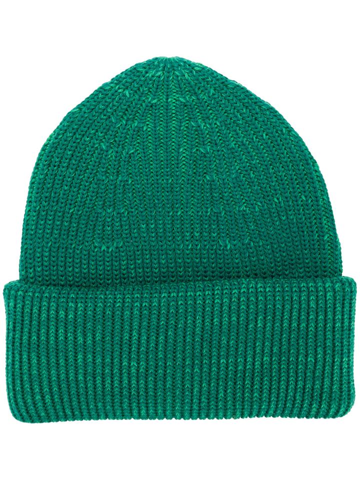 Roberto Collina Turned Up Hem Beanie - Green