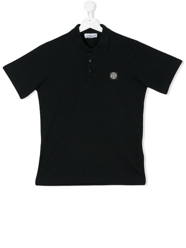 Stone Island Junior Logo Patch Polo Shirt - Blue