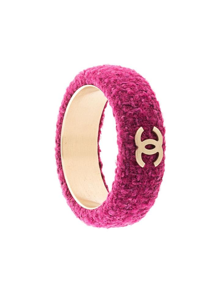 Chanel Pre-owned Tweed Bangle - Purple