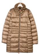 Save The Duck Kids Long Length Padded Coat - Brown