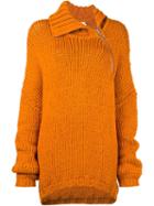 Marques'almeida Woven Oversized Cardi-coat, Women's, Size: 6, Yellow/orange, Cotton/polyamide