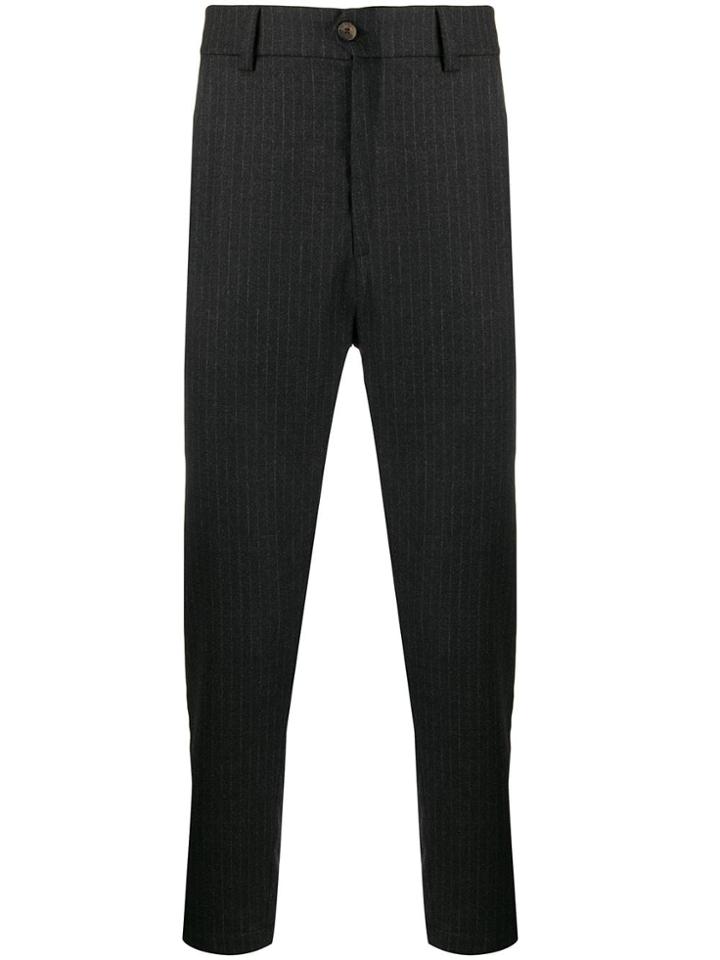 Société Anonyme Tapered Pinstripe Trousers - Black