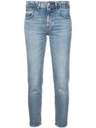 Moussy Vintage Cropped Slim-fit Jeans - Blue