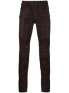 Balmain Biker Jeans, Men's, Size: 33, Red, Cotton/polyester/polyurethane