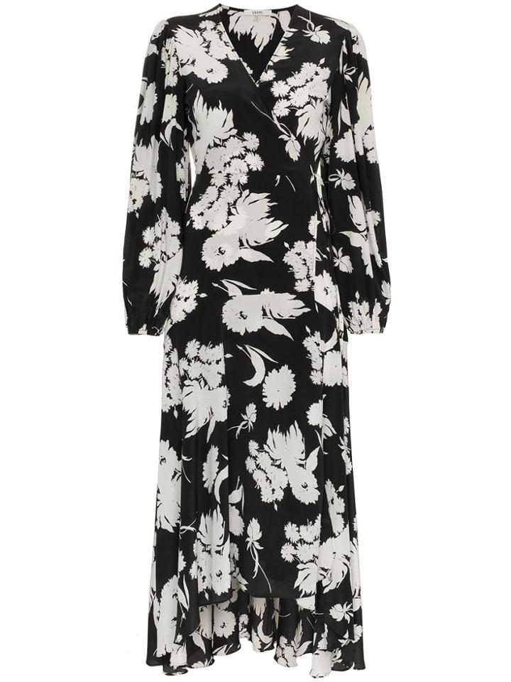 Ganni Kochhar Floral Midi-dress - Black