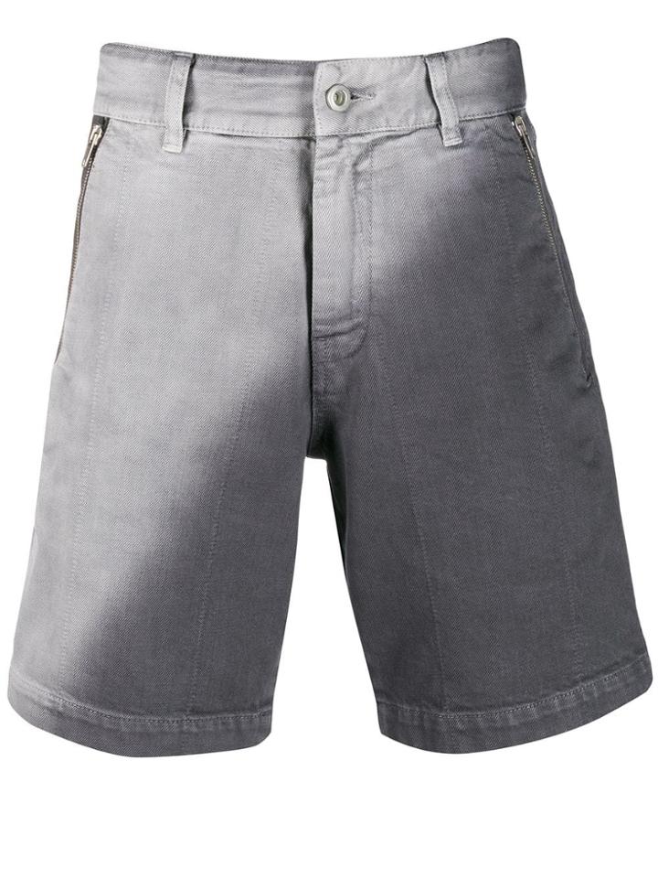 Diesel Red Tag Two-tone Denim Shorts - Grey