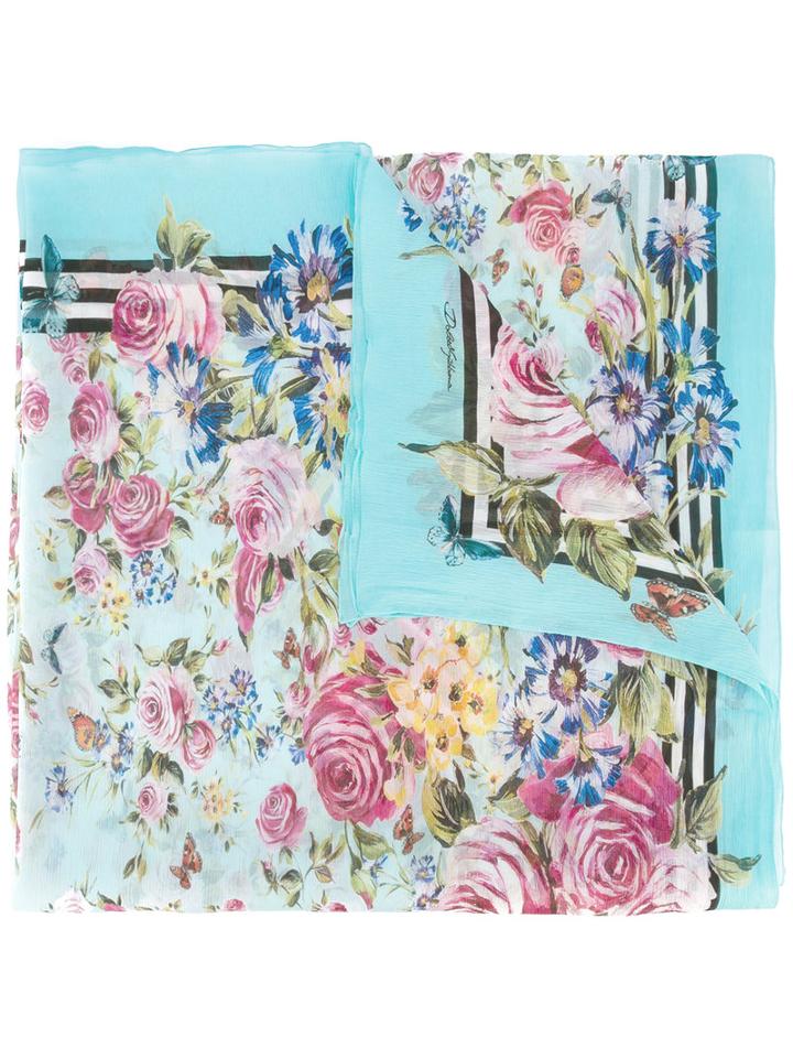 Dolce & Gabbana - Printed Scarf - Women - Silk - One Size, Women's, Blue, Silk