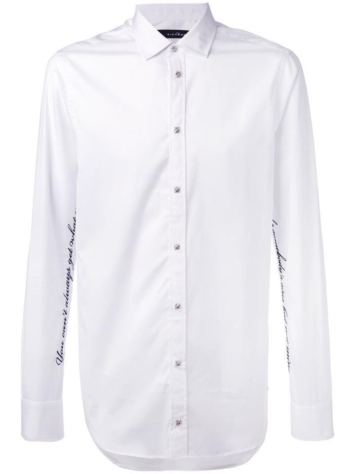 John Richmond - Can't Always Get What You Want Print Shirt - Men - Cotton - M, White, Cotton