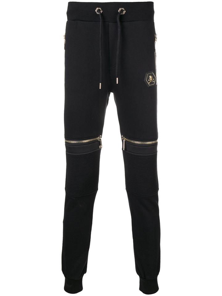 Philipp Plein Multi Zip Track Pants - Black